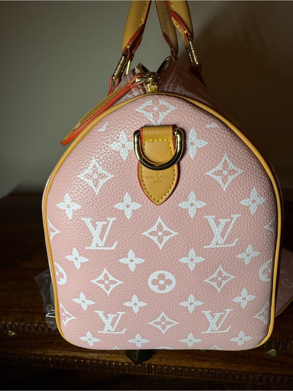 Pink Satchel with Tan Trims. No Brand. - Picture 8 of 10